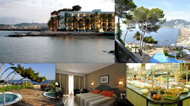 Hotel CATALONIA SES ESTAQUES Playa Cala Ses Estaques Santa Eulária des Riu  - Ibiza  (Eivissa)   Telf. (+34)  971 330 200  -   Reservas  902 301 078   En primera línea de mar, a 500 m de la ciudad