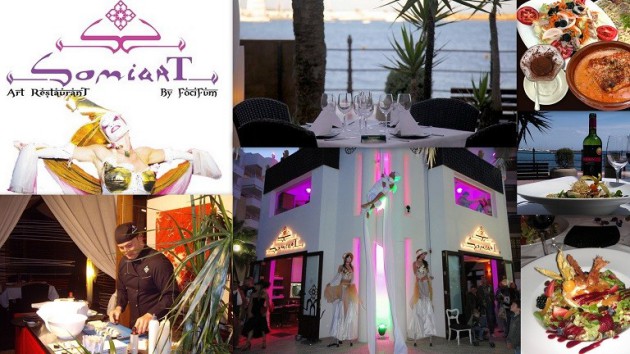 Restaurante SOMIART Art Restaurant by FociFum  Paseo Marítimo - Edf. Koala Santa Eulália - Ibiza (Eivissa)﻿ Telf.  (+34)  971 336 386 - 696 803 021   Exquisiteces del Mundo con un toque Mediterraneo
